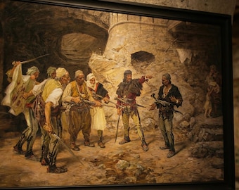 Paja Jovanovic, Izdajica, The Traitor, Framed Canvas Wall Art, Serbian Historical Painting Reproduction, Fine Art Print for Home or Gift