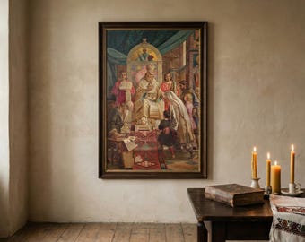 Saint Sava Blesses the Serbs – Paja Jovanović Serbian Orthodox Canvas Print Christian Religious Wall Art Slava Gift