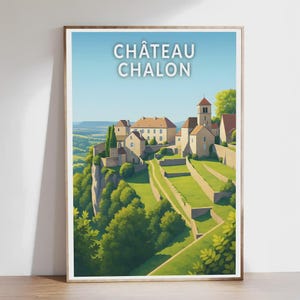 Poster - Château-Chalon - Franche-Comté, Jura - Illustratie, Vintage poster