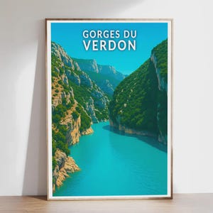 Póster - Gorges du Verdon - Provenza, Alpes - Ilustración, Póster vintage