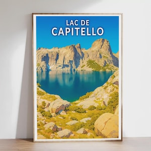 Poster - Capitello-See - Korsika - Illustration, Vintage-Poster