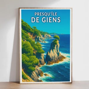 Poster - Giens Peninsula - French Riviera, Provence - Illustration, Vintage Poster