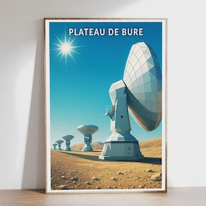 Affiche - Plateau de Bure - Hautes-Alpes, Alpes - Illustration, Poster vintage