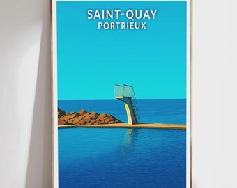 Poster - Saint-Quay-Portrieux - Brittany, Côtes-d'Armor - Illustration, Vintage Poster