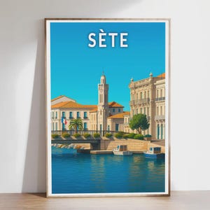 Poster - Sète - Hérault, Occitanie - Illustration, Vintage Poster
