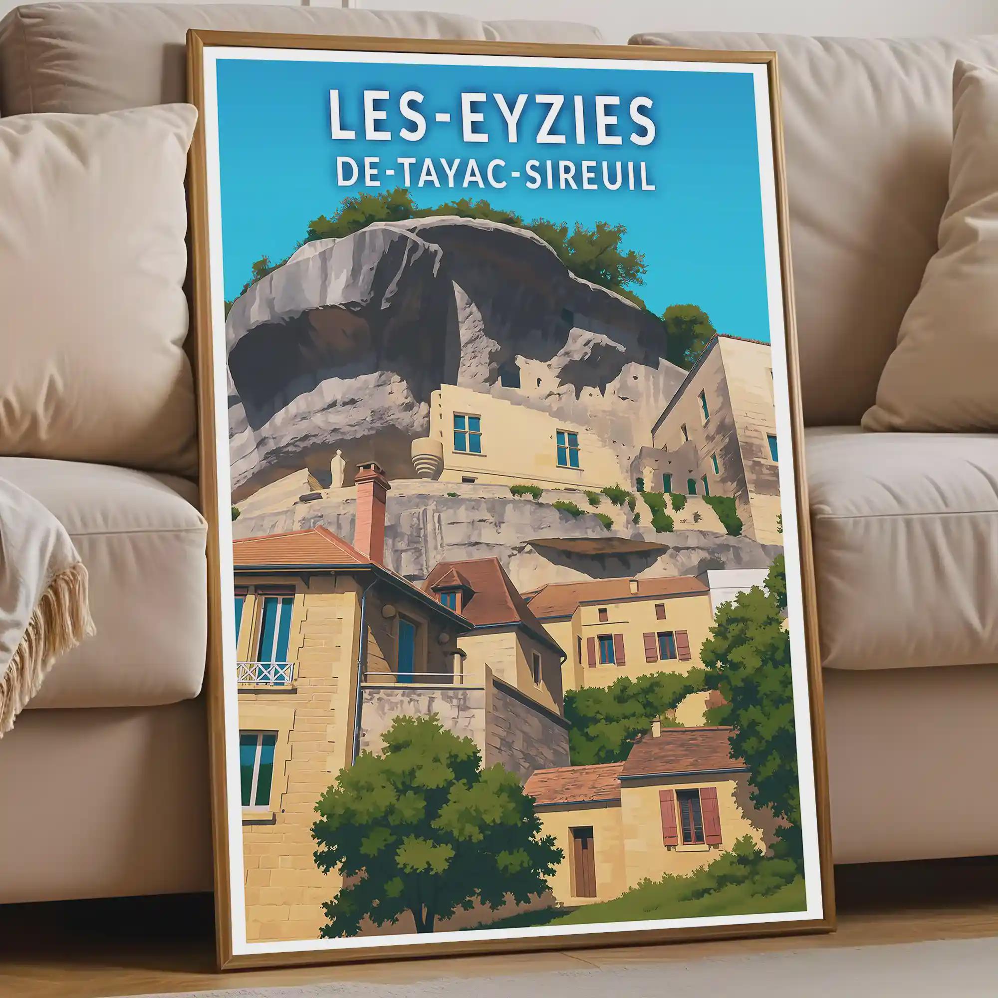 LES EYZIES DORDOGNE Rwpe - POSTER HQ 40x60cm d'une AFFICHE