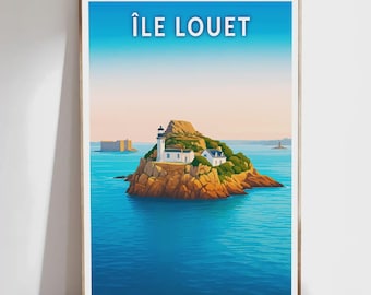 Poster - Louet Island - Brittany, Côtes-d'Armor - Illustration, Vintage Poster