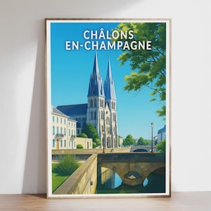 Poster - Châlons-en-Champagne - Champagne - Illustratie, Vintage poster