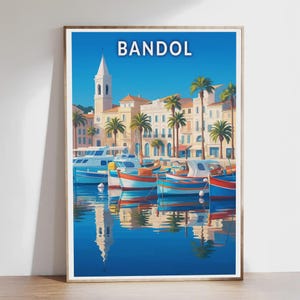 Affiche - Bandol - Provence, Côte d'Azur - Illustration, Poster vintage