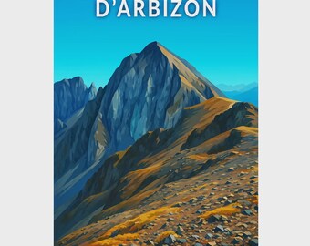 Poster - Pic D'arbizon - Pyrenees, Occitanie - Illustration