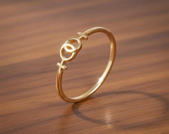 Anillo con símbolo de Venus entrelazado: Orgullo lésbico, joyería feminista LGBT