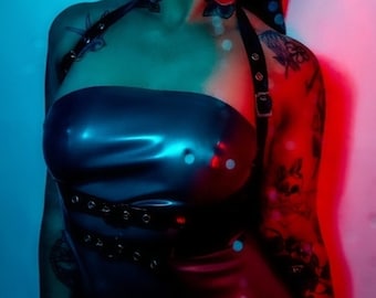 Latex Underbust Buckle Harness