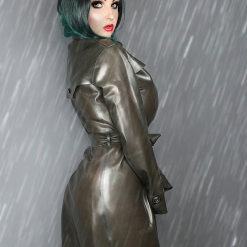 Latex Trench Coat Syren Latex Fetish Fashion Etsy