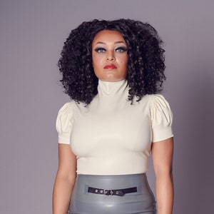 Latex Puff Sleeve Top