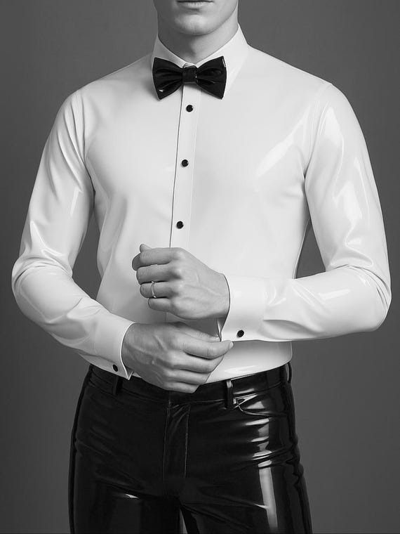 latex dress shirt Latex Dress Shirt Spread-Collar
