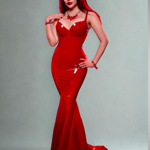 latex prom dress Latex Evening Gown