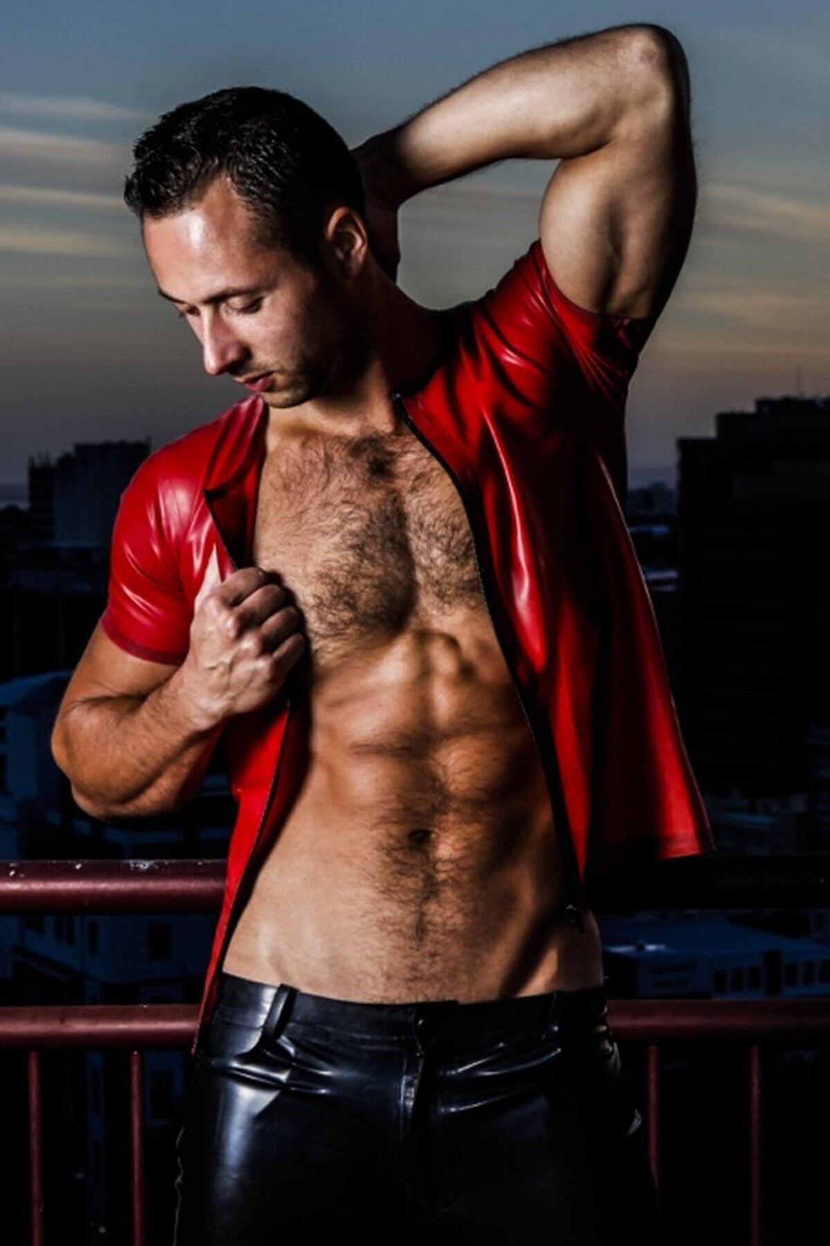 Latex Mens Zip Front T Shirt Etsy