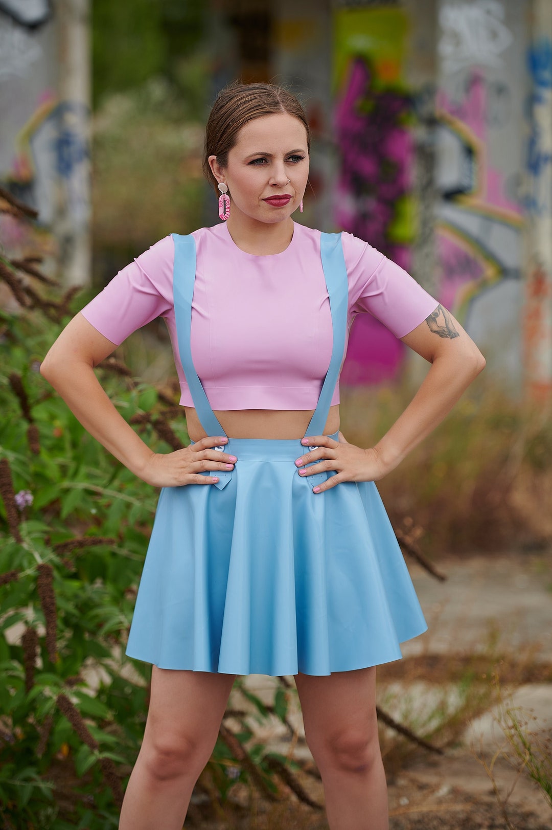 Latex Skating Skirt With Braces Etsy