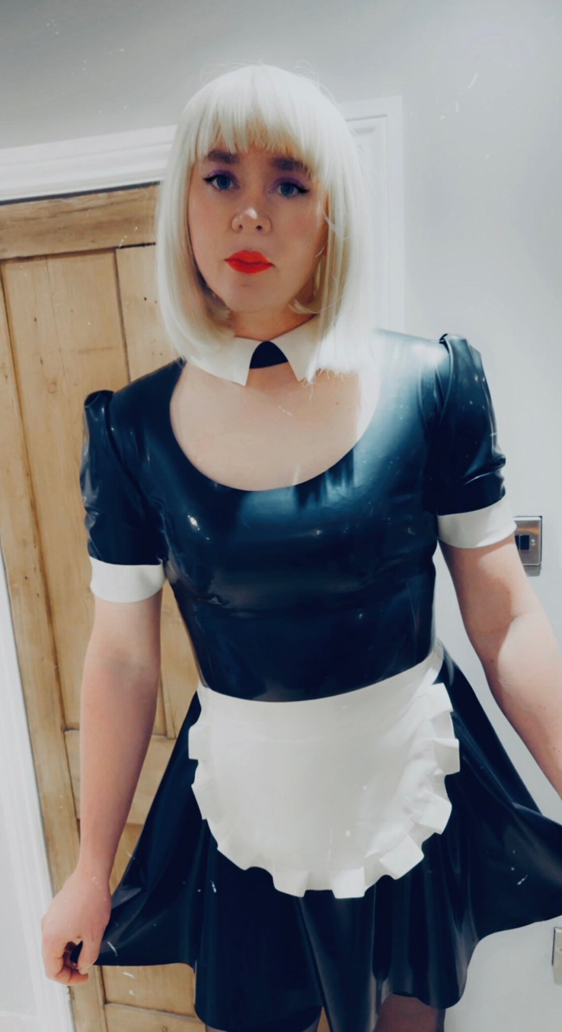 Sissy Maid Latex Dress With Apron