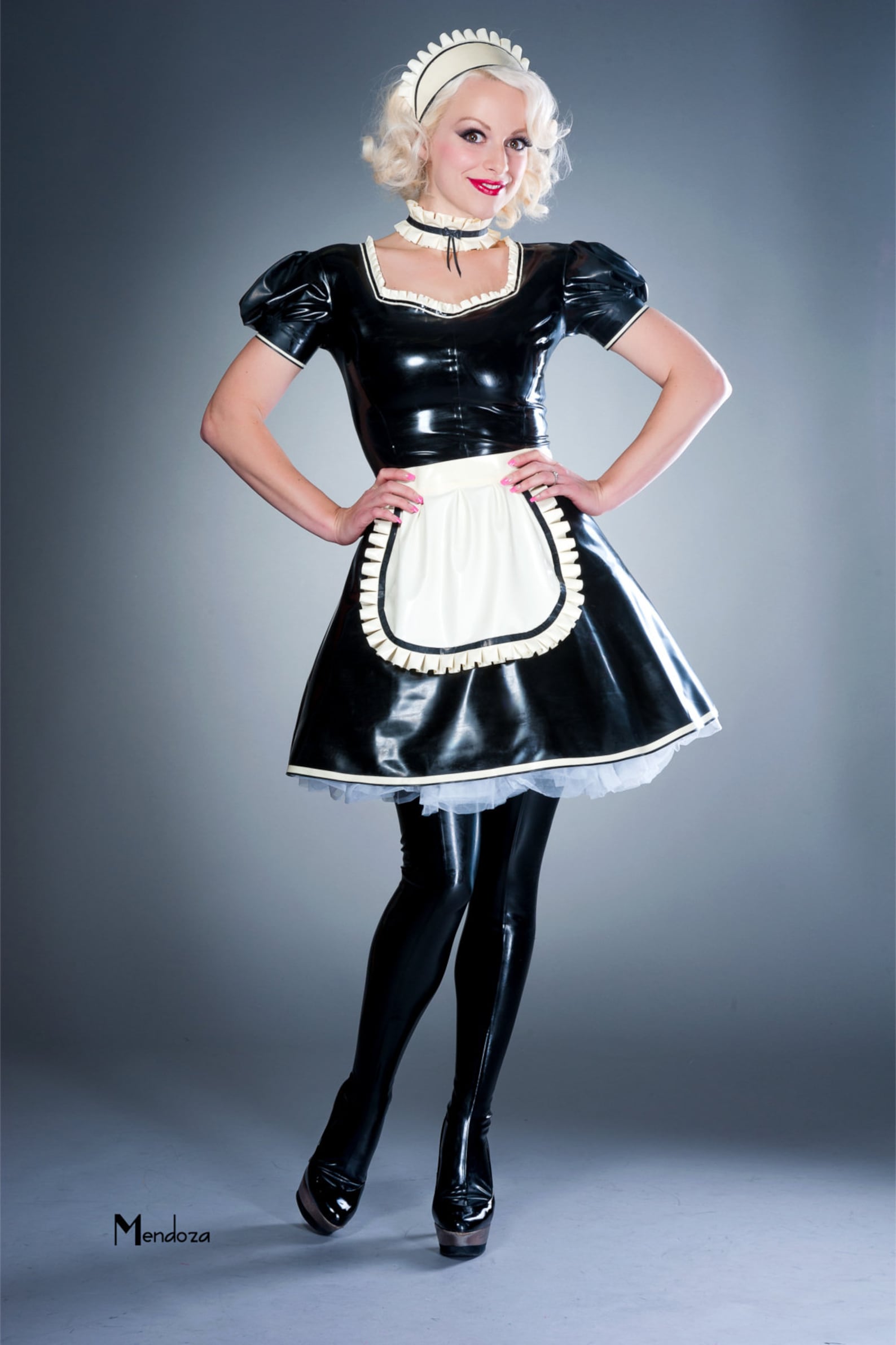 Latex French Maid Dress Etsy