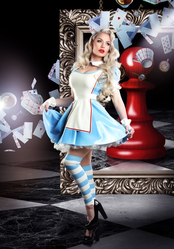 Alice In Wonderland Latex Porn - Latex Alice in Wonderland Inspired Dress - Etsy UK