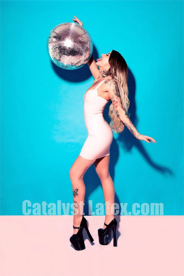 Image of Latex Mini Underwire Pencil Dress