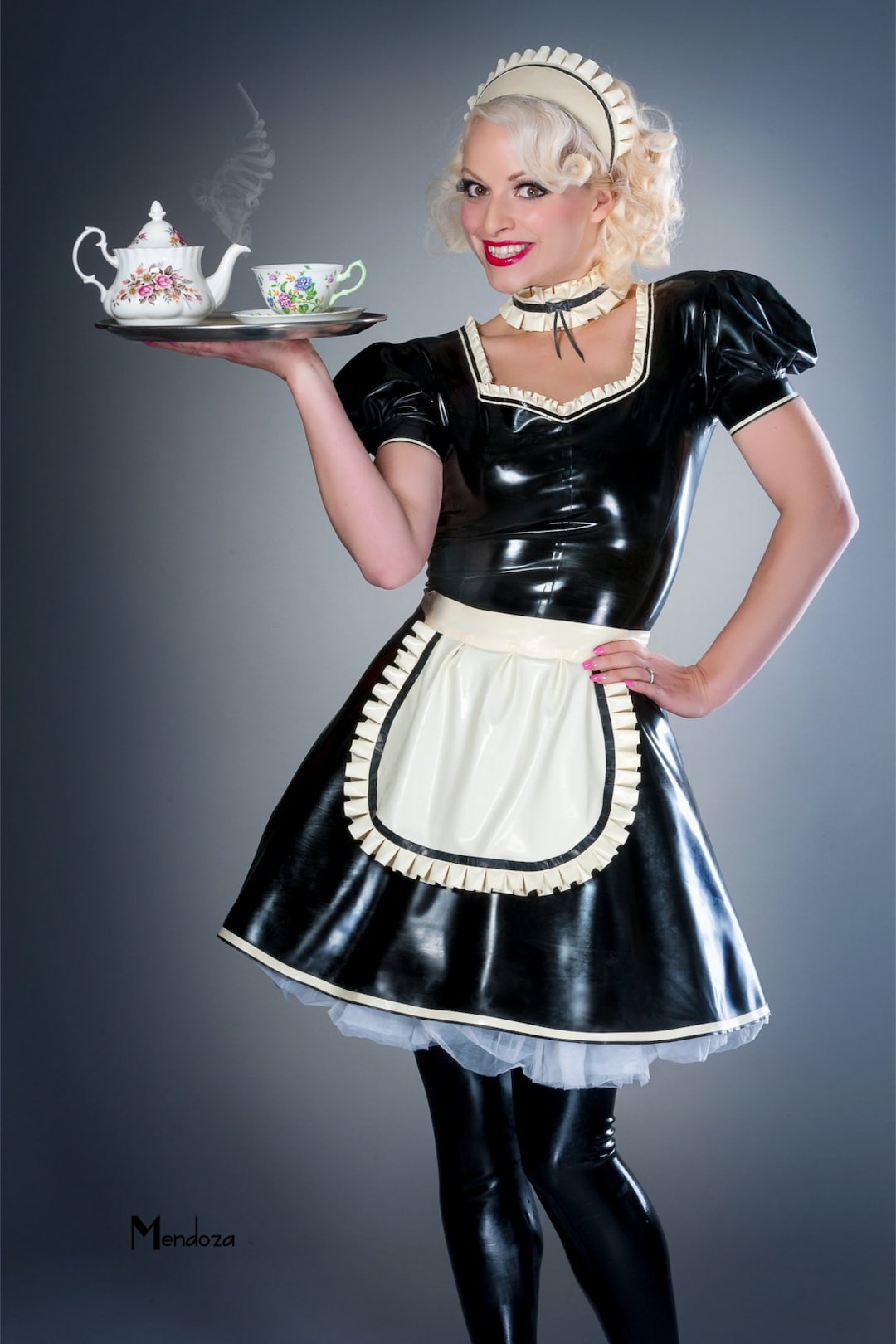 His Ruffle Latex French Maid Dress - Etsy UK