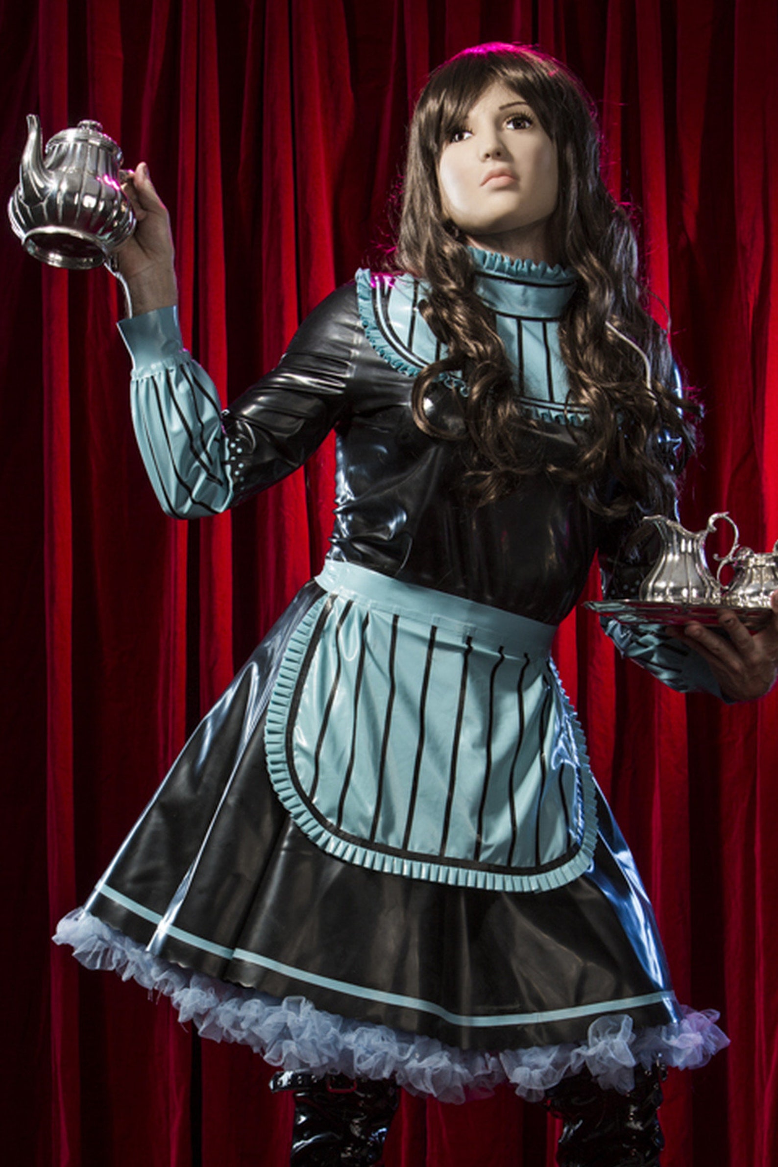 His Latex Sissy Maid Bleu Dress | Etsy