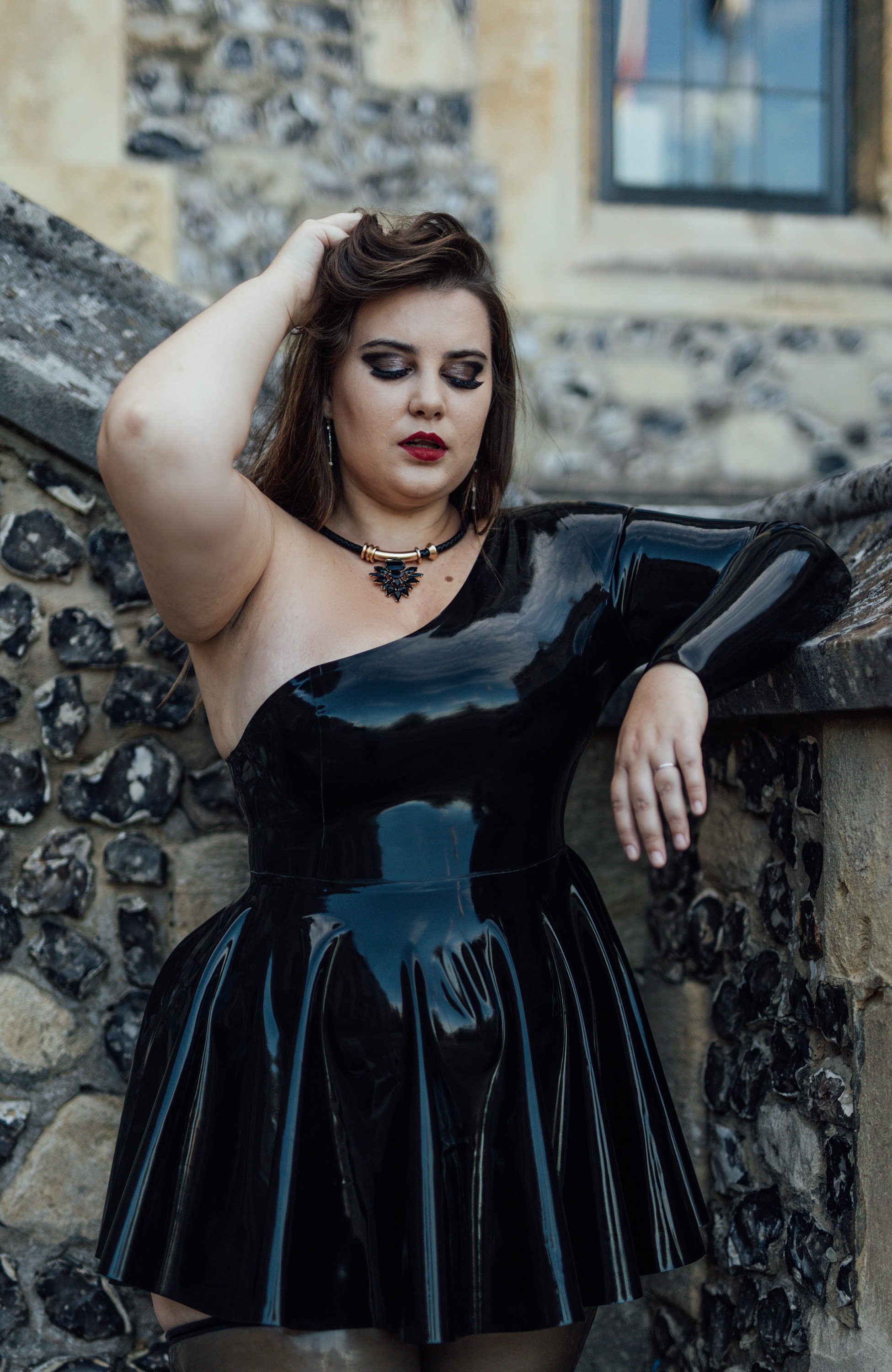 Latex Asymmetrical Dress