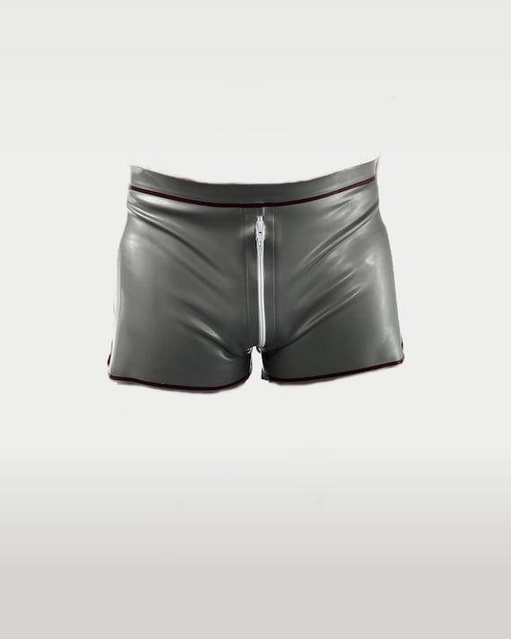Leather Short Black Crotch Zipper –