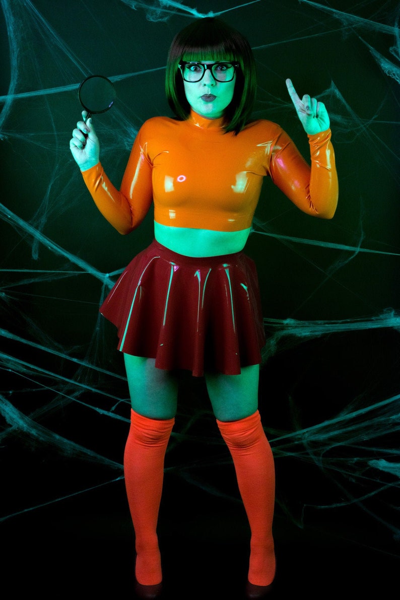 Latex Velma Crop Top and Skating Skirt 