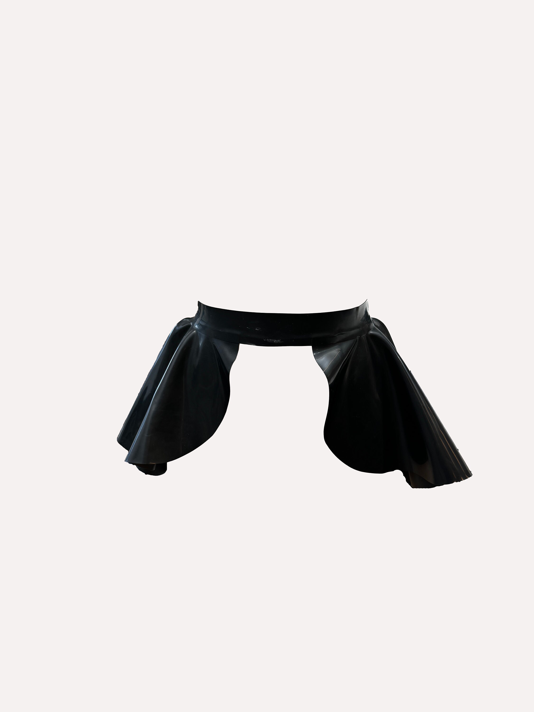 Black latex Peplum belt / Skirt - size medium Aneria PU Peplum Belt – EDGE main image 4