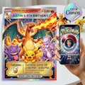 Pokemon Birthday Invitation with Photo, Pikachu Charizard Party, Editable Canva Template Pokemon Card Invite, Digital Download product logo