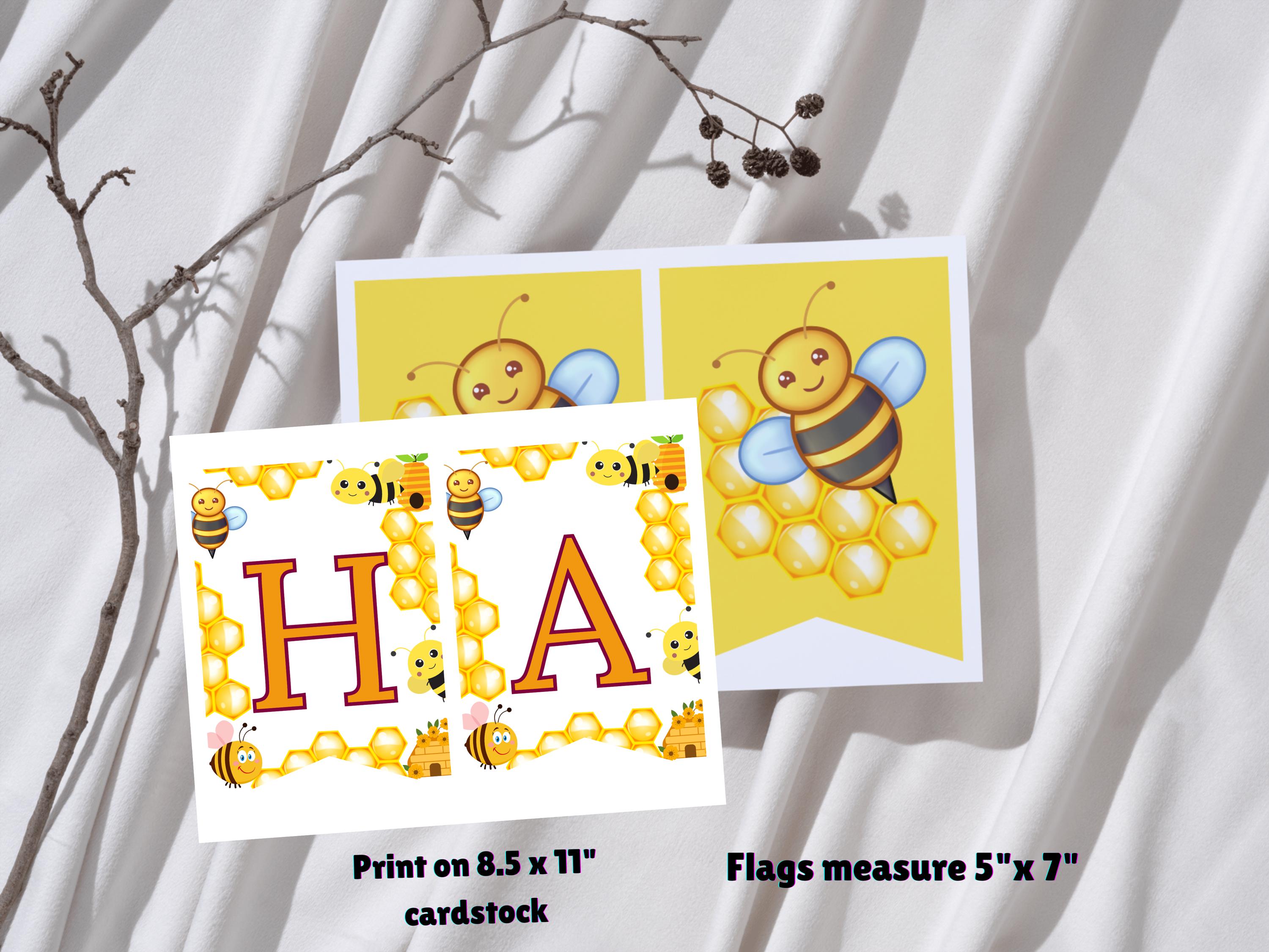 Bumble Bee Happy Birthday Banner, Bee Party Decor (editable Canva ...