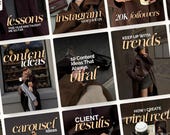 Brown Aesthetic Coaching Instagram Templates, Social Media Agency Kit, IG Carousel Posts, SMM Viral, Coach Influencer, Content Creator Pack