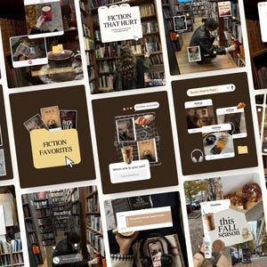 Trendy Bookstagram Canva Templates, Booktok Instagram Post, Ios Aesthetic Bookish Instagram for Book Lovers Influencers, Author Social Media