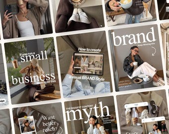 Modern Aesthetic Coaching Instagram Templates, Social Media Agency Kit, IG Carousel Posts, SMM Viral, Coach Influencer, Content Creator Pack