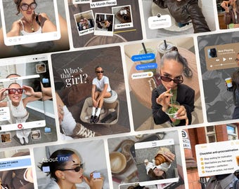 Trendy iOS Core Instagram Content Creator Templates, Digital Marketing Posts, Bold Blue Instagram Posts Kit, SMM Viral, Aesthetic Instagram.