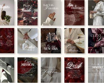 Burgundy Instagram Templates, Coaching Instagram, Content Creator Bundle, Digital Marketing Posts, Luxury IG Post, Brand Kit, Bold SMM Post.