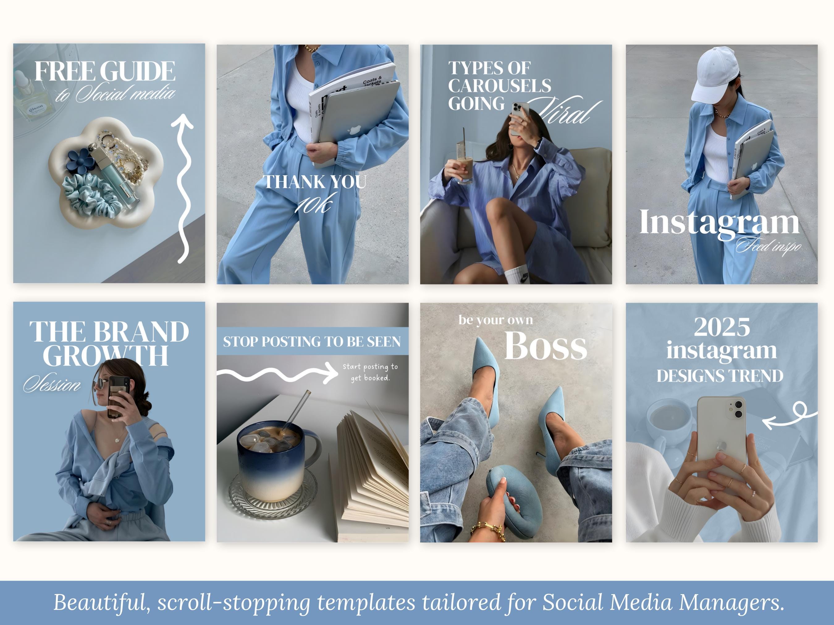 Aesthetic Canva Instagram Templates, Trendy Modern Pinterest Inspired ...