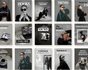 Modern Pinterest Inspired Templates, Aesthetic Canva Instagram Templates, Social Media Agency Kit, Content Creator Pack for UGC, SMM Posts.
