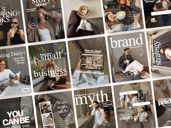 Modern Aesthetic Coaching Instagram Templates, Social Media Agency Kit, IG Carousel Posts, SMM Viral, Coach Influencer, Content Creator Pack