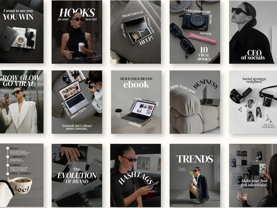 Aesthetic Canva Instagram Templates, Trendy Modern Pinterest Inspired ...