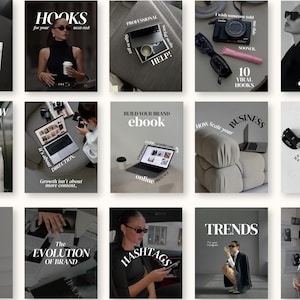 Esthetische Canva Instagram-sjablonen, trendy moderne, door Pinterest geïnspireerde sjablonen, kit voor social media-bureaus, content Creator-pakket voor UGC, SMM.