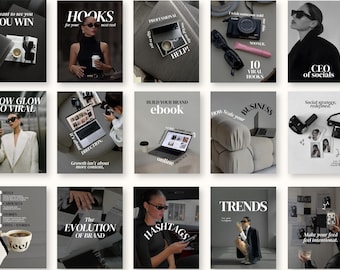 Aesthetic Canva Instagram Templates, Trendy Modern Pinterest Inspired Templates, Social Media Agency Kit, Content Creator Pack for UGC, SMM.