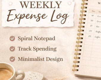 Weekly Expense Log Printable | Minimalist Budget Tracker Sheet (US Letter PDF)