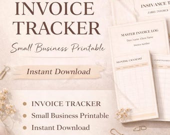 Small Business Invoice Tracker | Beige Luxury Accounting PDF (Digital Download)