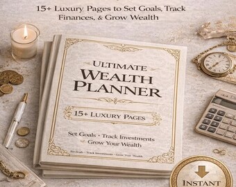 Wealth Planner Printable PDF | Financial Goals Tracker | Budget & Savings Planner | US Letter Finance Worksheet