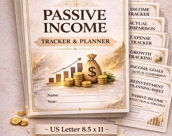 Passive Income Tracker Planner | Investment Log, Finance Worksheet (Digital Download)