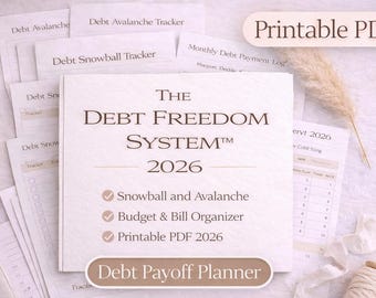 Debt Payoff Planner 2026 | Snowball, Avalanche, Budget Tracker (PDF)
